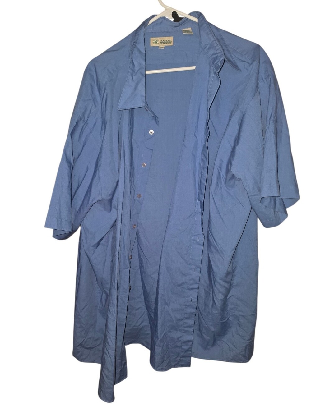 6/11/34. Haband Men's Casual Button Down Shirt - Blue